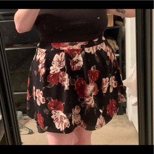 Charlotte Russe Floral Skater Skirt